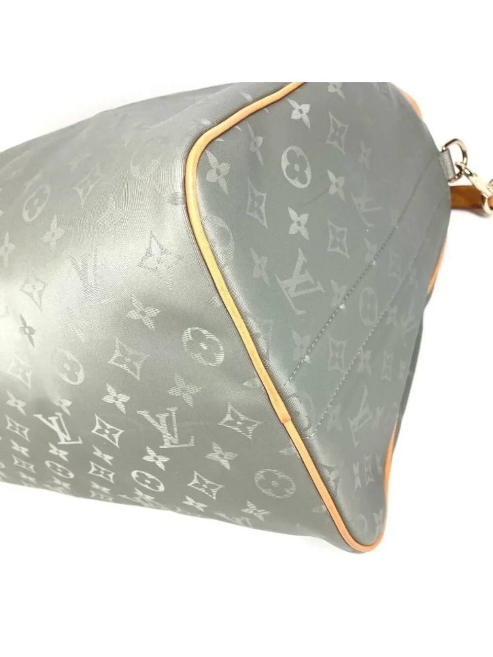 Louis Vuitton Boston Bag Keepall Bandouliere 50 Leather Canvas Gray